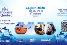 Event poster for Fête nationale du Québec in Sainte-Dorothée, June 24, 2026, 12:30–17:00, 1ère édition, Parc Jolibourg, Laval.