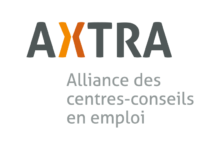 AXTRA logo with orange X and the text Alliance des centres-conseils en emploi.