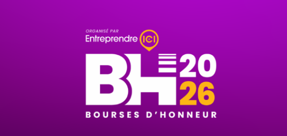 Logo for Bourses d’Honneur 2026 (BHL 2026) with a purple gradient background and the text 'Organisé par Entreprendre ICI'.